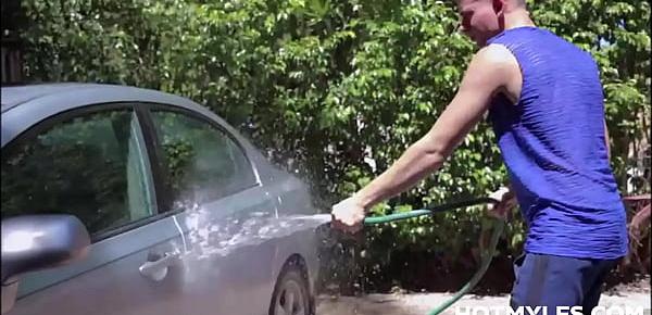  Big Tits MILF Reagan Foxx Seduces Young High School Boy Washing Her Car